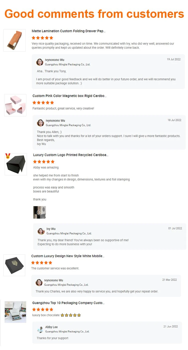buyer feedback of Minglai packaging buyer feedback of Minglai packaging